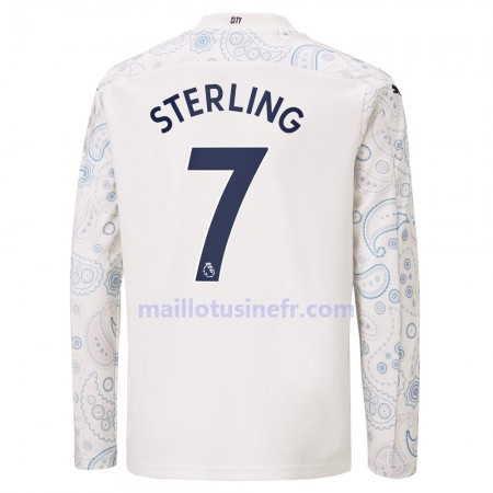 Maillot de Foot Manchester City Raheem Sterling 7 Troisième 2020-21 Manches Longues Maillot de Foot Manchester City Raheem Sterling 7 Troisième 2020-21 Manches Longues